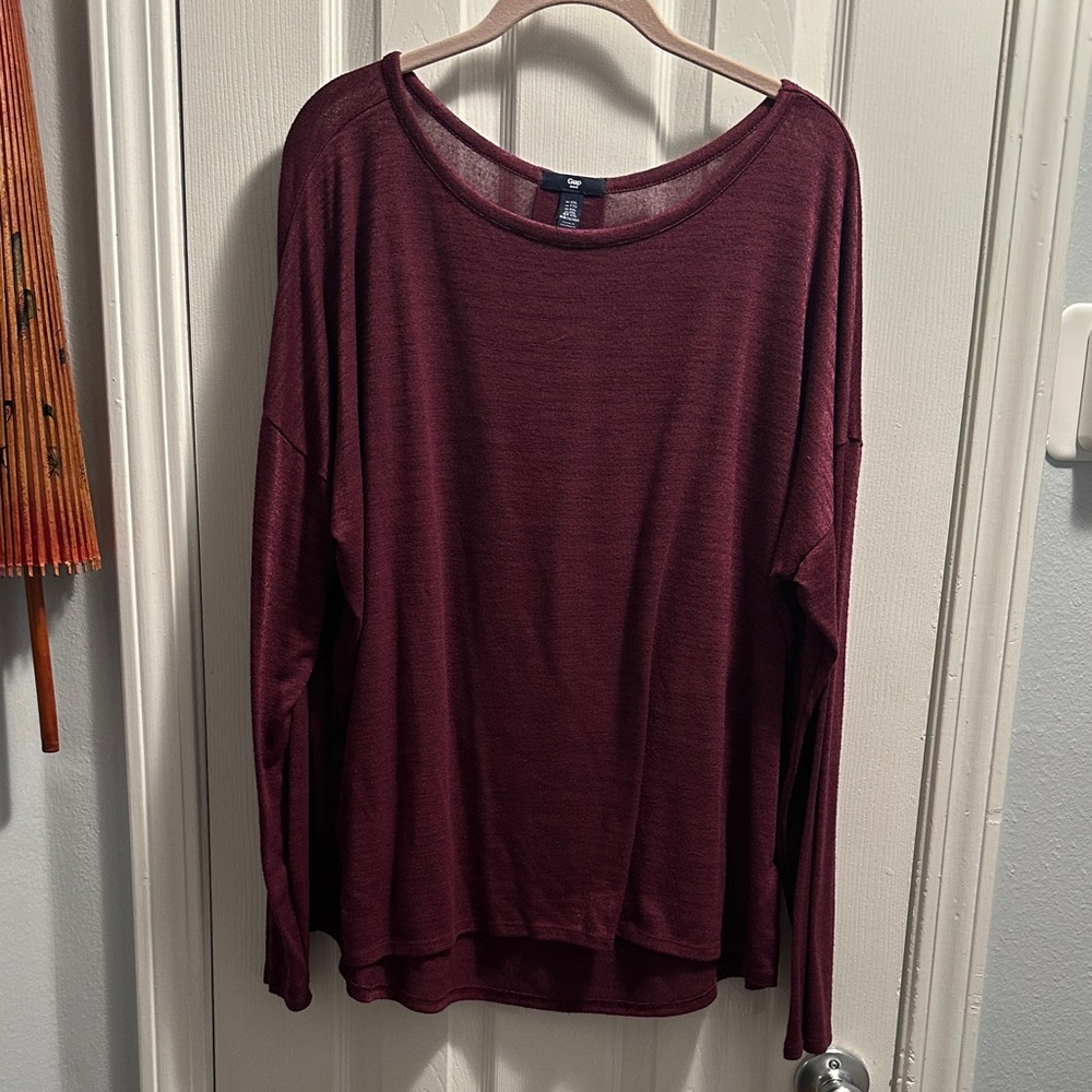 GAP Deep Red Long Sleeve Top